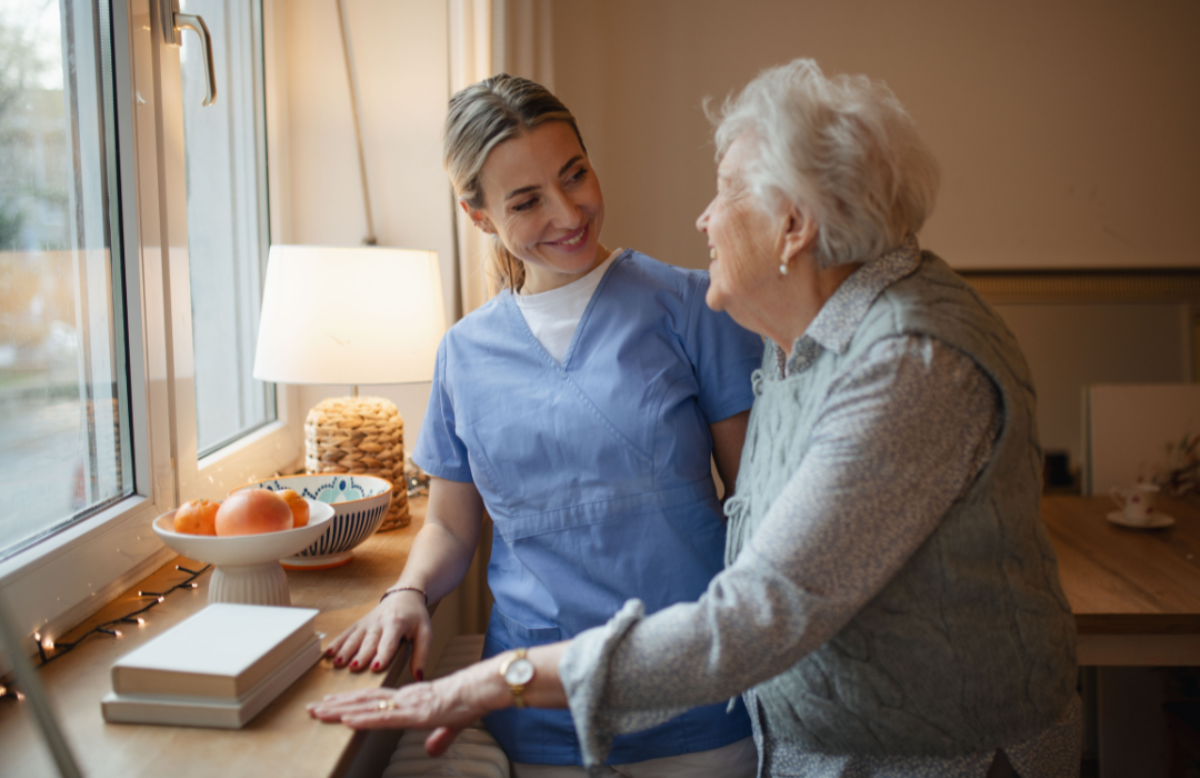 Mobile healthcare provider performing diagnostic testing for a patient at home